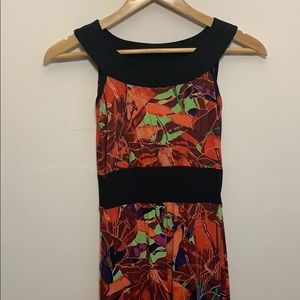 Orange Floral Maxi Dress.